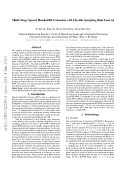 Multi-Stage Speech Bandwidth Extension with Flexible Sampling Rate
  Control