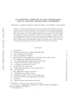 An Axiomatic Approach to Loss Aggregation and an Adapted Aggregating
  Algorithm