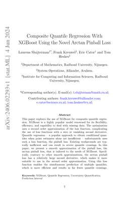 Composite Quantile Regression With XGBoost Using the Novel Arctan
  Pinball Loss