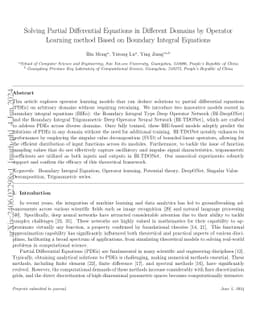 Solving Partial Differential Equations in Different Domains by Operator
  Learning method Based on Boundary Integral Equations