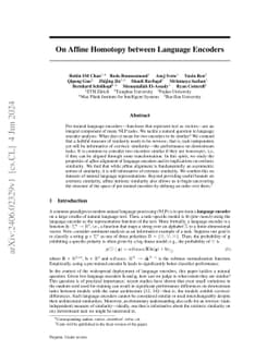 On Affine Homotopy between Language Encoders