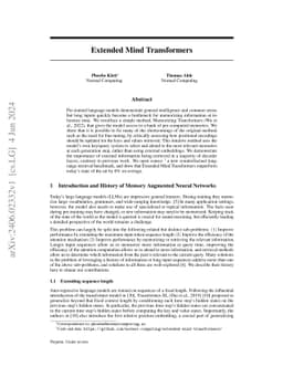Extended Mind Transformers