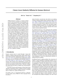 Cluster-Aware Similarity Diffusion for Instance Retrieval