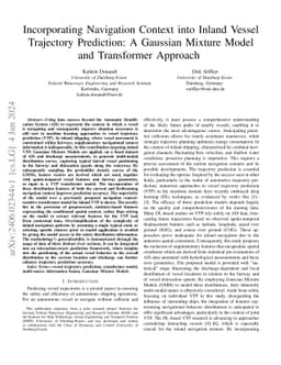 Incorporating Navigation Context into Inland Vessel Trajectory
  Prediction: A Gaussian Mixture Model and Transformer Approach