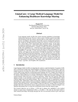 LlamaCare: A Large Medical Language Model for Enhancing Healthcare
  Knowledge Sharing