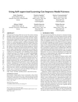 Using Self-supervised Learning Can Improve Model Fairness