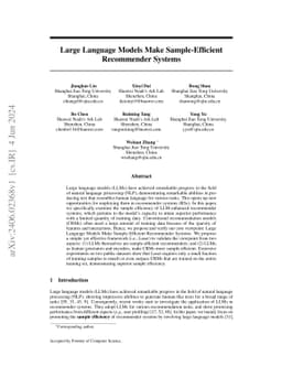 Large Language Models Make Sample-Efficient Recommender Systems