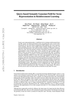 Query-based Semantic Gaussian Field for Scene Representation in
  Reinforcement Learning