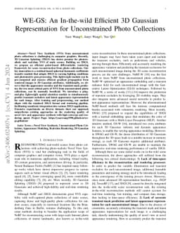 WE-GS: An In-the-wild Efficient 3D Gaussian Representation for
  Unconstrained Photo Collections