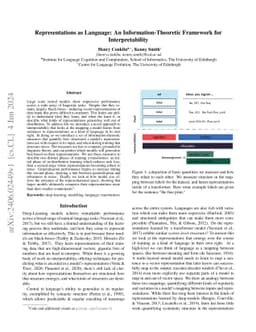 Representations as Language: An Information-Theoretic Framework for
  Interpretability