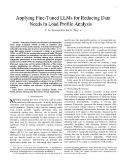 Applying Fine-Tuned LLMs for Reducing Data Needs in Load Profile
  Analysis