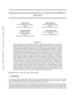Fairness Evolution in Continual Learning for Medical Imaging