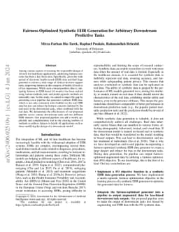 Fairness-Optimized Synthetic EHR Generation for Arbitrary Downstream
  Predictive Tasks