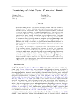 Uncertainty of Joint Neural Contextual Bandit