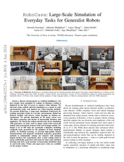 RoboCasa: Large-Scale Simulation of Everyday Tasks for Generalist Robots
