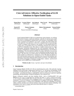 CheckEmbed: Effective Verification of LLM Solutions to Open-Ended Tasks