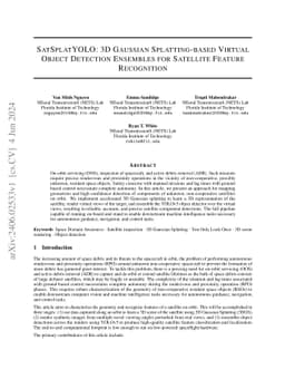 SatSplatYOLO: 3D Gaussian Splatting-based Virtual Object Detection
  Ensembles for Satellite Feature Recognition