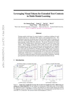 Leveraging Visual Tokens for Extended Text Contexts in Multi-Modal
  Learning