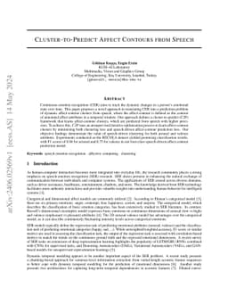 Cluster-to-Predict Affect Contours from Speech