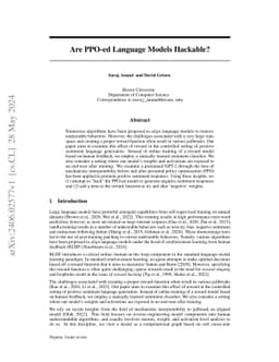 Are PPO-ed Language Models Hackable?