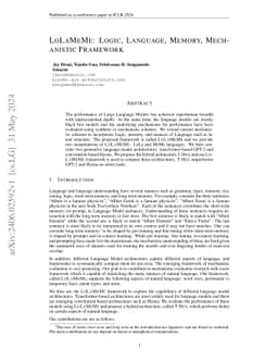 LOLAMEME: Logic, Language, Memory, Mechanistic Framework