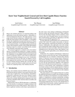 Know Your Neighborhood: General and Zero-Shot Capable Binary Function
  Search Powered by Call Graphlets