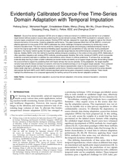 Evidentially Calibrated Source-Free Time-Series Domain Adaptation with
  Temporal Imputation