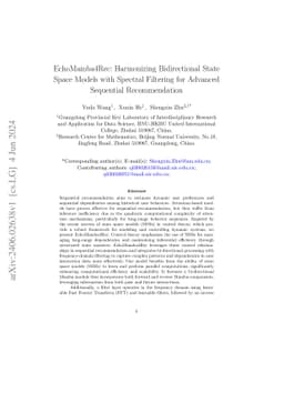 EchoMamba4Rec: Harmonizing Bidirectional State Space Models with
  Spectral Filtering for Advanced Sequential Recommendation