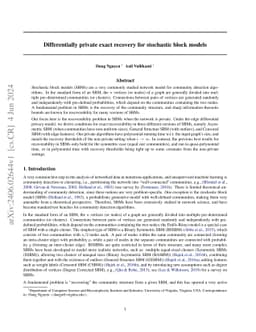 Differentially private exact recovery for stochastic block models