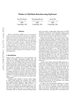 Window to Wall Ratio Detection using SegFormer