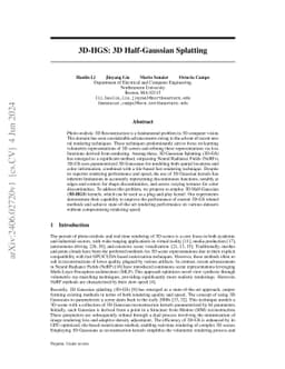 3D-HGS: 3D Half-Gaussian Splatting