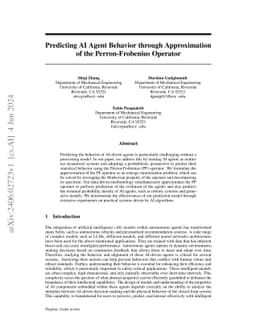 Predicting AI Agent Behavior through Approximation of the
  Perron-Frobenius Operator