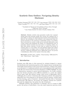 Synthetic Data Outliers: Navigating Identity Disclosure