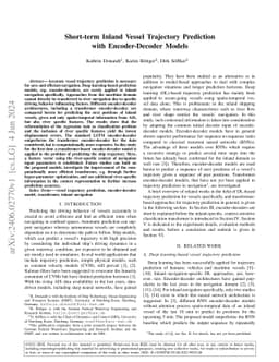 Short-term Inland Vessel Trajectory Prediction with Encoder-Decoder
  Models