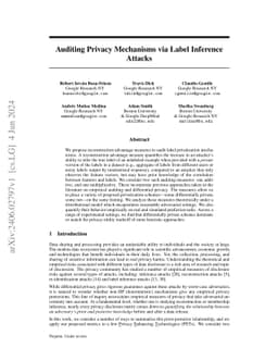 Auditing Privacy Mechanisms via Label Inference Attacks