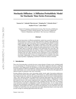 Stochastic Diffusion: A Diffusion Probabilistic Model for Stochastic
  Time Series Forecasting