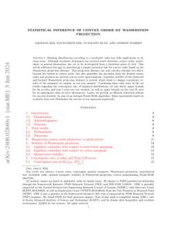 Statistical inference of convex order by Wasserstein projection