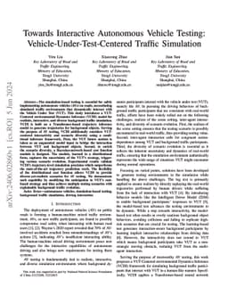 Towards Interactive Autonomous Vehicle Testing:
  Vehicle-Under-Test-Centered Traffic Simulation