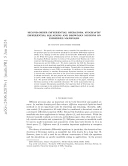 Second-order differential operators, stochastic differential equations
  and Brownian motions on embedded manifolds