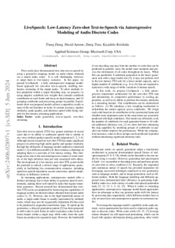 LiveSpeech: Low-Latency Zero-shot Text-to-Speech via Autoregressive
  Modeling of Audio Discrete Codes