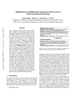 MultifacetEval: Multifaceted Evaluation to Probe LLMs in Mastering
  Medical Knowledge