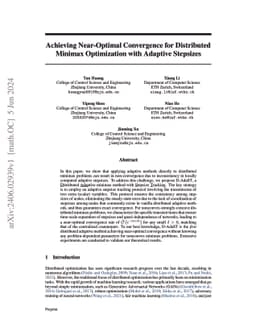 Achieving Near-Optimal Convergence for Distributed Minimax Optimization
  with Adaptive Stepsizes