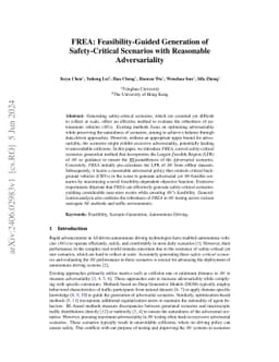FREA: Feasibility-Guided Generation of Safety-Critical Scenarios with
  Reasonable Adversariality