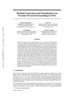 Residual Connections and Normalization Can Provably Prevent
  Oversmoothing in GNNs