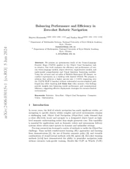 Balancing Performance and Efficiency in Zero-shot Robotic Navigation