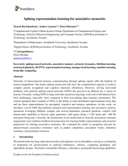 Spiking representation learning for associative memories