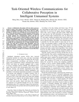 Task-Oriented Wireless Communications for Collaborative Perception in
  Intelligent Unmanned Systems
