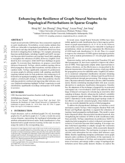 Enhancing the Resilience of Graph Neural Networks to Topological
  Perturbations in Sparse Graphs