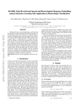 RevRIR: Joint Reverberant Speech and Room Impulse Response Embedding
  using Contrastive Learning with Application to Room Shape Classification