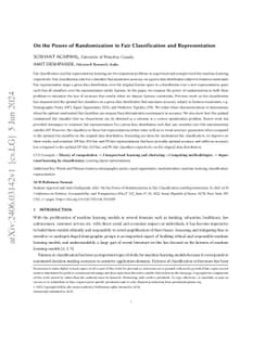 On the Power of Randomization in Fair Classification and Representation